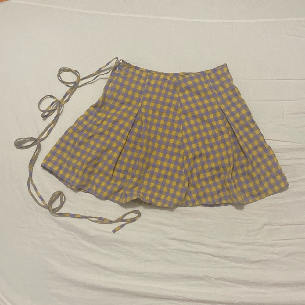 Plaid Yellow & Purple Skirt